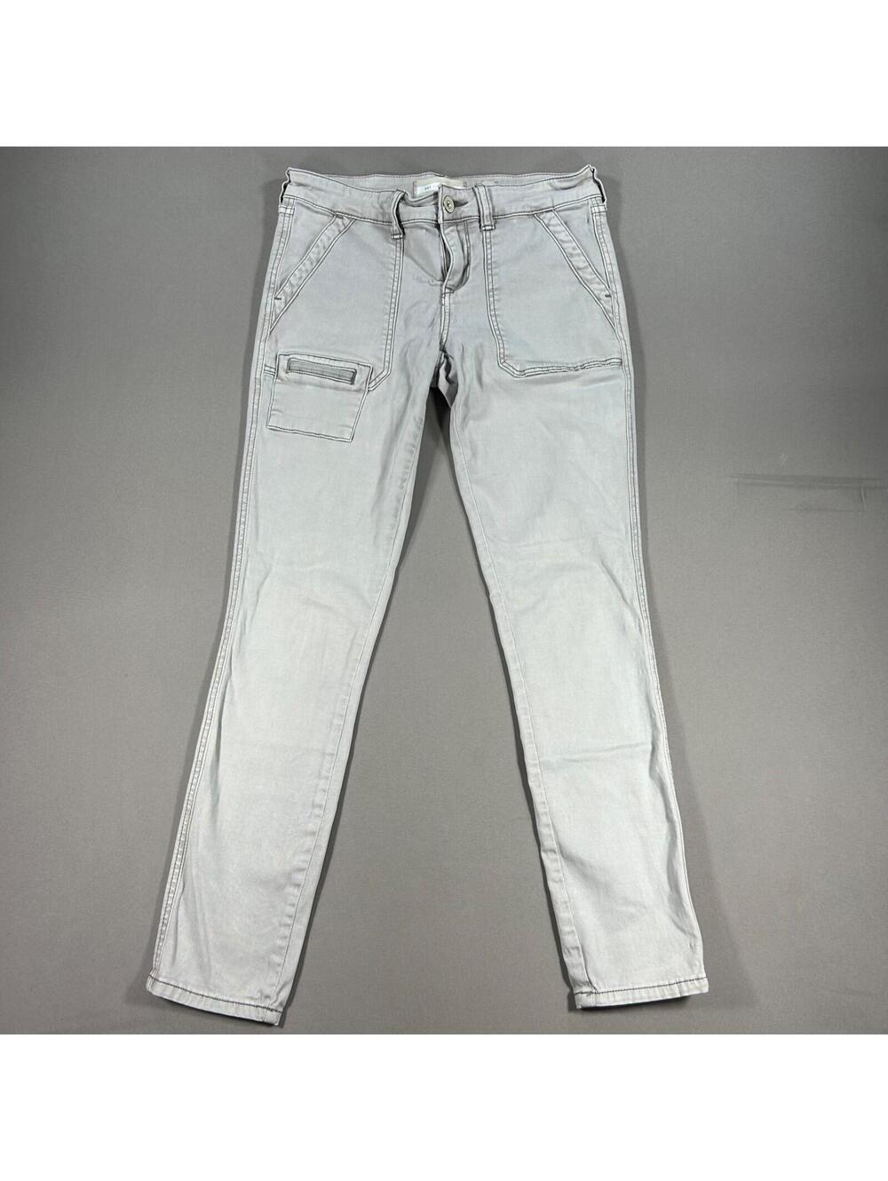 Anthropologie Hei Hei Pants Womens Size 26 Gray Stretch Straight Leg Mid Rise